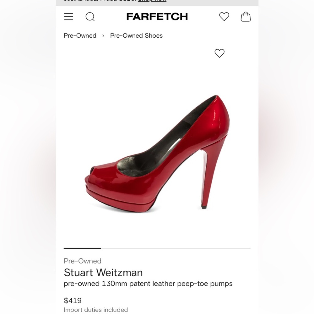 Stuart Weitzman red peep toe platform pumps